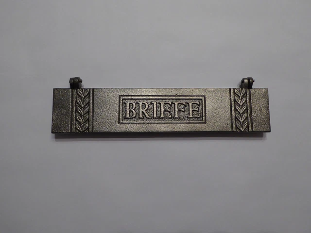 orig. antike Briefklappe ,Briefschlitz,  Gußeisen, Jugendstil