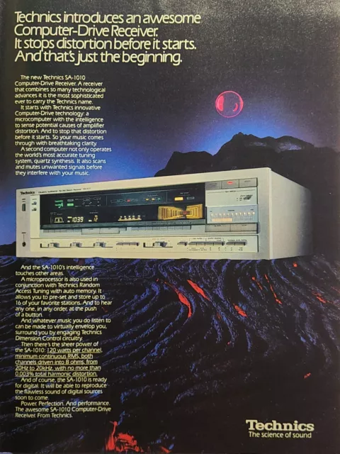 Technics Computer-Drive Receiver Tuner Stereo Component Vintage Print Ad 1984