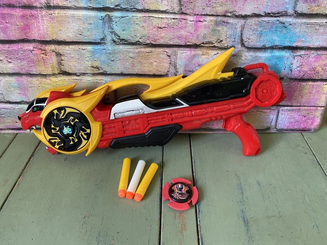 POWER RANGERS SUPER Ninja Steel Blaster Lion Pump Dart Gun With