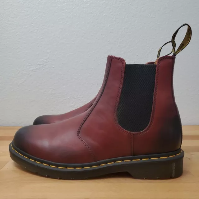 Dr Martens 2976 Red Cherry Leather Ankle Plain Welt Boots Size US 10 Mens Rare