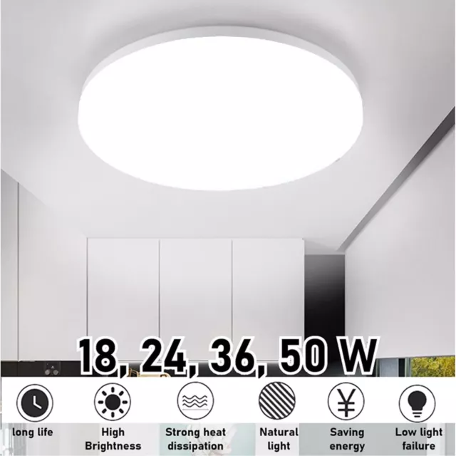 Bright White LED Ceiling Light Flush Mount Fitting Kitchen Bathroom Lamp UK