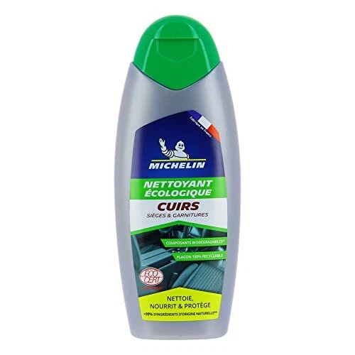 Michelin 009169 Baume Nettoyant Cuir, Régénère et Protège, Écologique, 500 ml