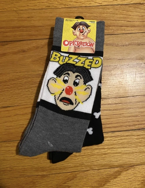 Operation BUZZED Feelin' Kinda Funny Crew Socks 2 Pairs Men's Shoe Size 6.5-12