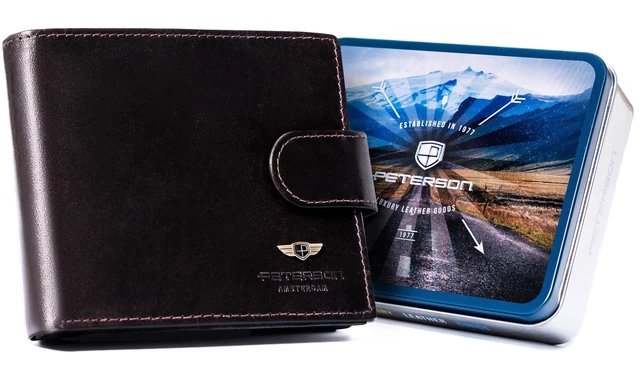Portefeuille Homme Cuir Véritable Peterson - Aux Couleurs De L'Ukraine, Protection RFID