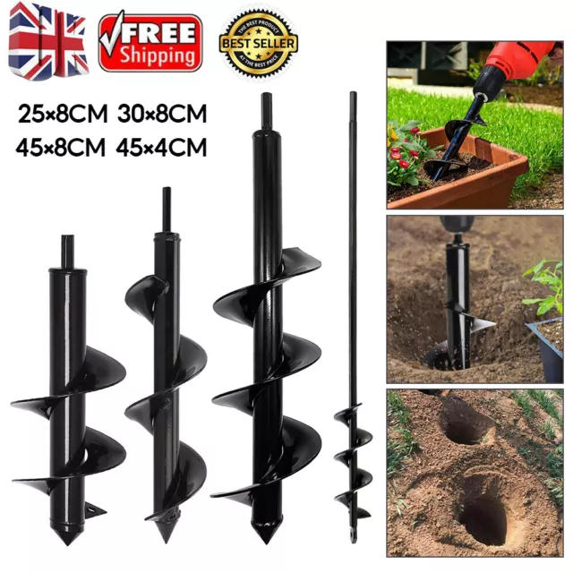 Planting Auger Spiral Hole Drill Bit Garden Yard Earth Bulb Planter Hole digger