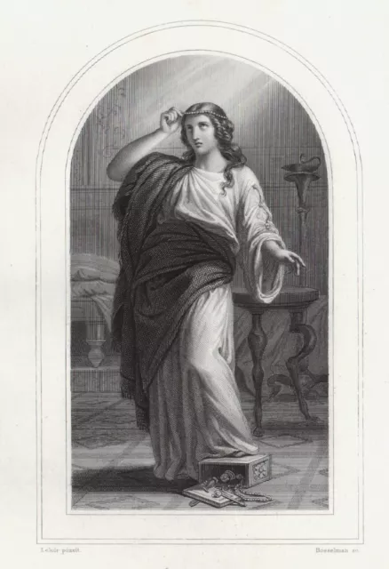 Portrait XIXe Sainte Marie de Magdala Madeleine Mary Magdalene 1857