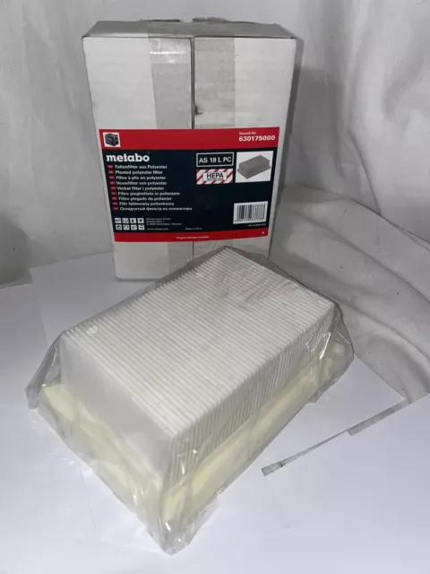 Genuine Metabo 630175000 Pleated Polyester HEPA Filter, AS 18 L PC