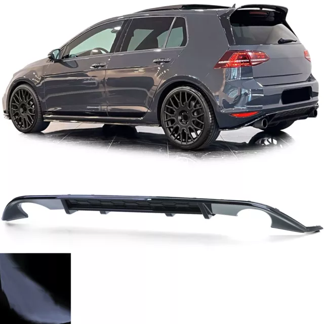 Sport Heckdiffusor Einzelrohr beidseitig Schwarz Glanz für VW Golf 7 GTI 13-17