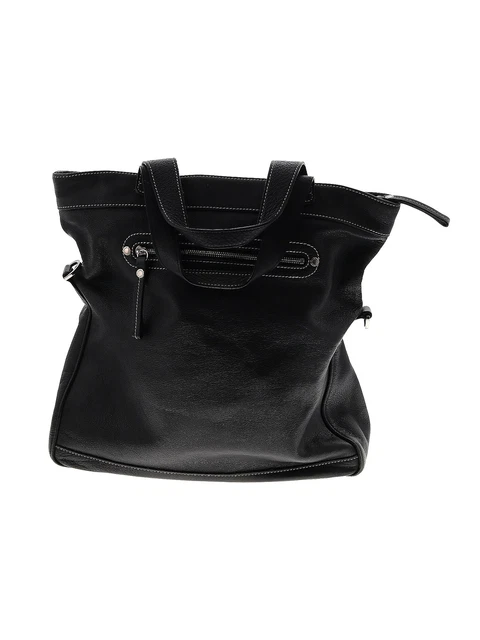 Longchamp Women Black Leather Satchel One Size