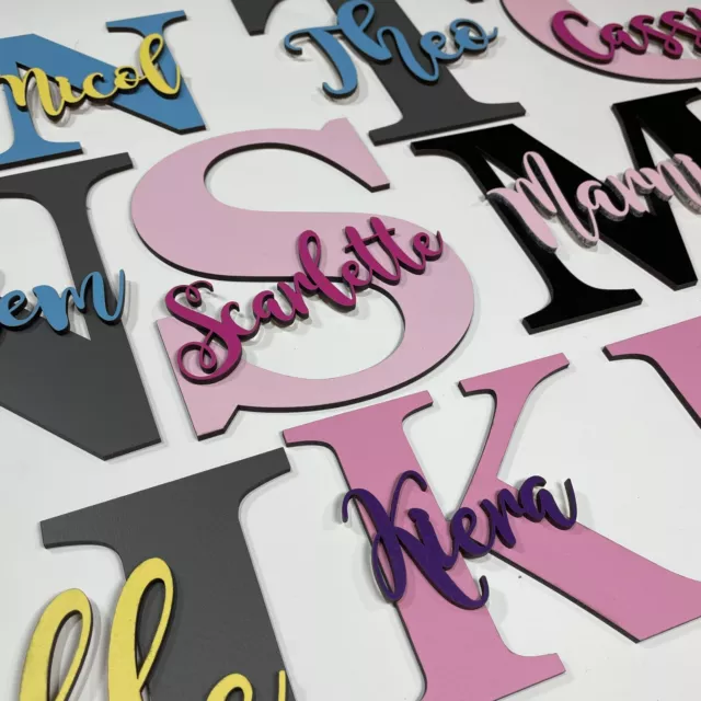 *ANY NAME & COLOUR* Personalised painted wooden letter with script name