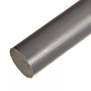 2.500 (2-1/2 inch) x 24 inches, PVC Type 1 Round Rod, Gray, Bar Stock