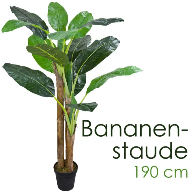 Bananenbaum Bananenstaude Kunstpflanze Echtholz 190cm Decovego