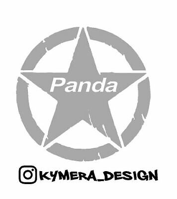 Panda 4x4 2 adesivi argento metalliz stickers fiat stemma Stella fuoristrada