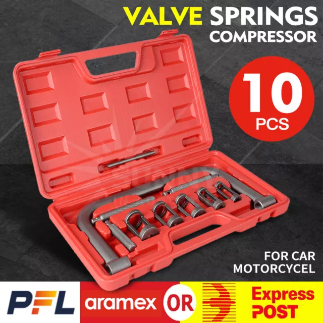 New 10pc Valve Spring Compressor Tool Kit for Car Motorcycle Petrol Engines AU