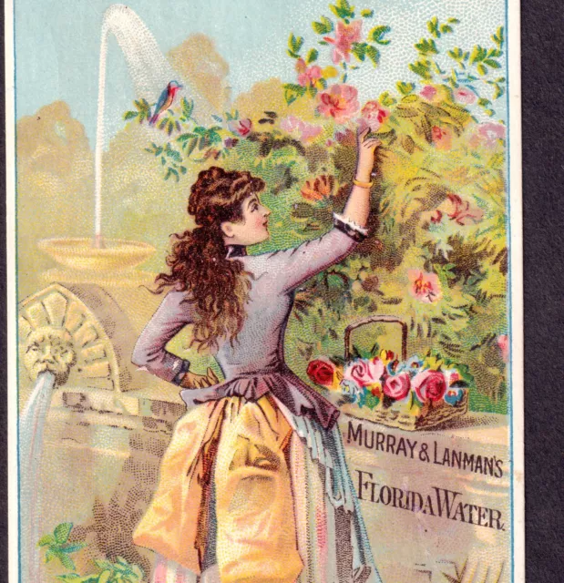 Florida Water © 1886 Perfume Murray & Lanmans Bottle NY Ad Victorian Trade Card