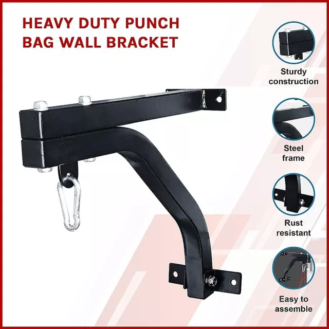 Heavy Duty Punch Bag Wall Bracket Steel Boxing Mount Hanging Stand Training 2
