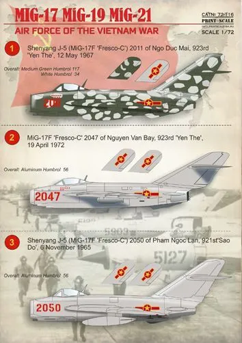Print Scale 72116 1:72 MIG Air force of the Vietnam War