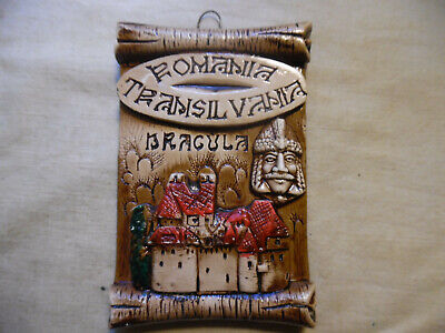 Vintage Chalkware Romania Transilvania Dracula Casatle