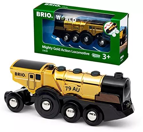 BRIO WORLD Mighty Gold Action Locomotive 33630 New Free Expedited Shipping