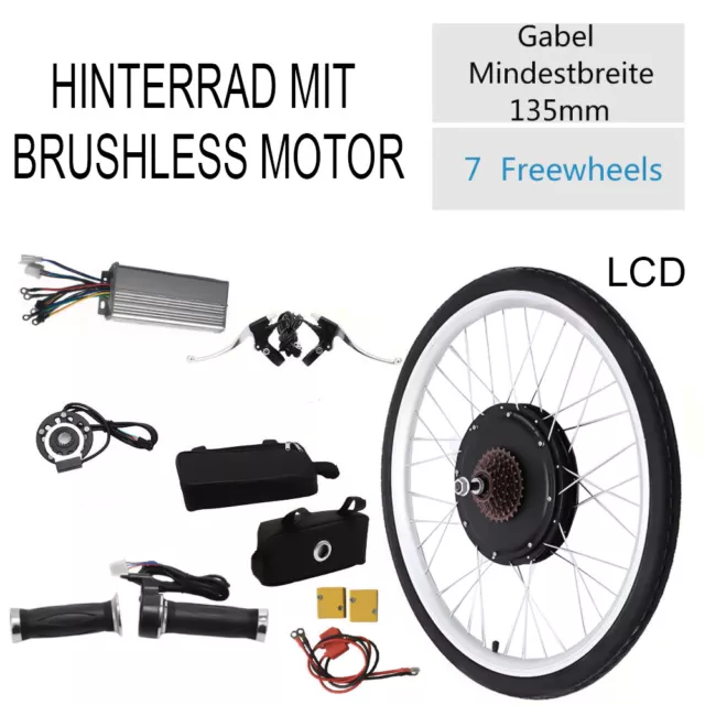 26" 500W LCD Kit de Conversion électrique E-Bike Arrière vélo 36V Hub Moteur