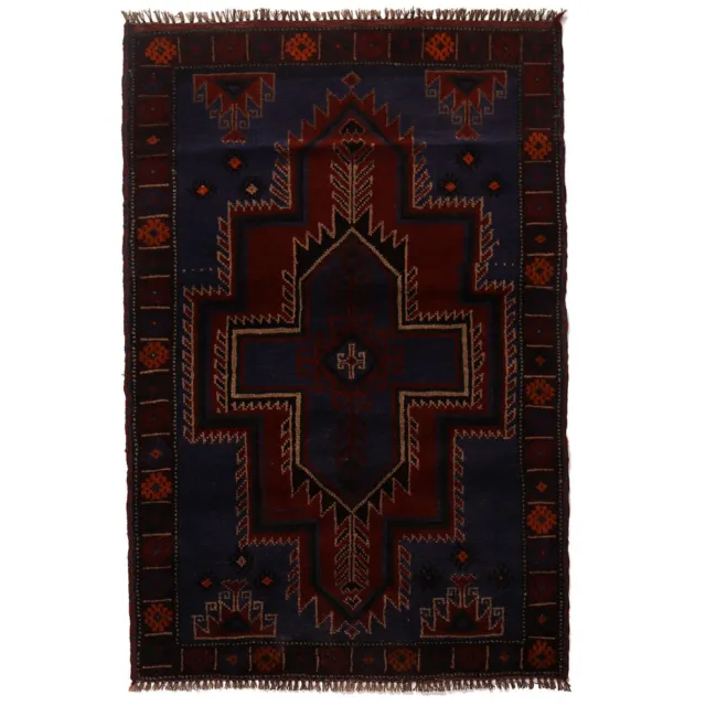 Alfombra de área de lana afgana tribal vintage hecha a mano B16149 O ld (2'8x4'5 ft/1398cm)