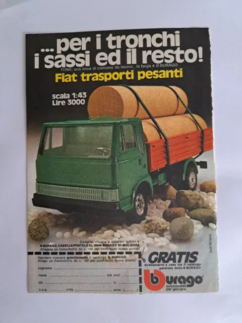 Clipping Ritaglio Pubblicità FIAT TRASPORTI PESANTI - BURAGO 1978 - RARO