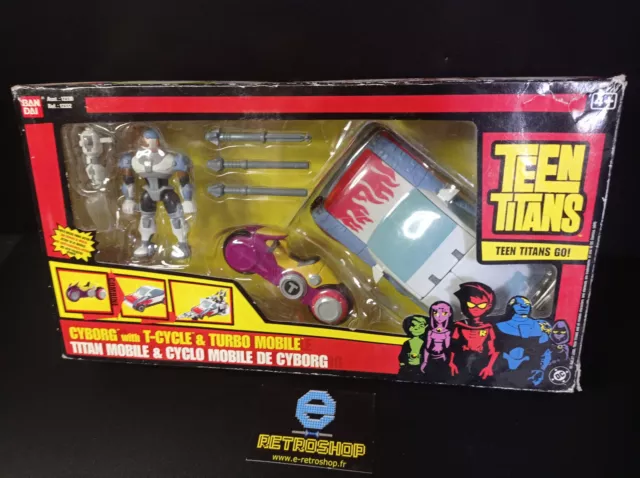 Figurine Bandai Toy Teen Titans Cyborg T-cycle & Turbo Mobile en boite