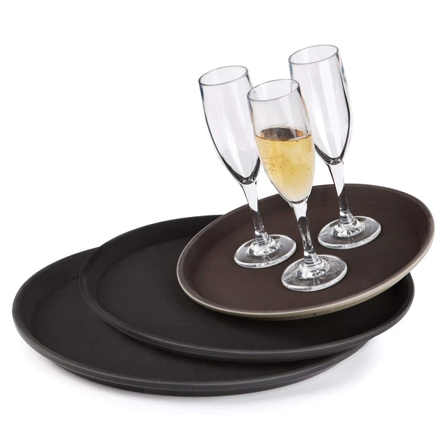 G.E.T. NS-1400-BK Black Polypropylene 14 Round Non-Skid Tray"