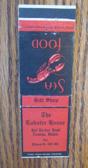 Animal - Lobster Matchbook Matchcover: Lobster House (Trenton, Maine) -F1