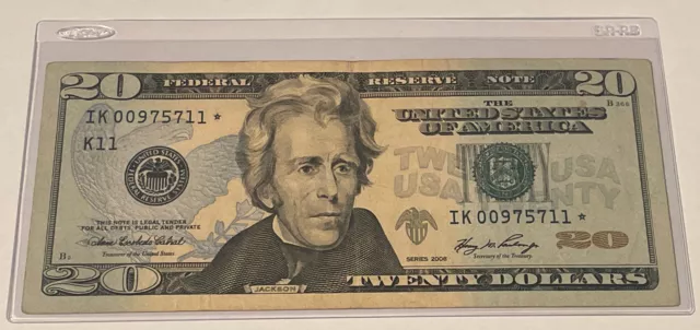 US Fancy Star Error Note Serial Twenty Dollar Replacement Duplicate Ink Fed $20