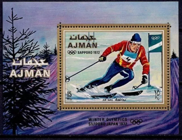 Ajman 1970 Hiver Olympique Jeux Sapporo Sports Ski m s MNH 2