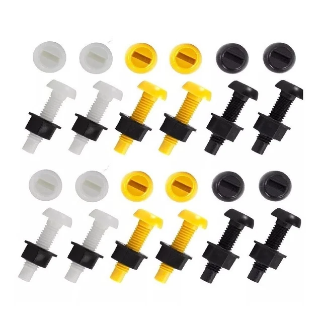 thumbnail image 2 of 10-Pack Yellow & Black Nylon Number Plate Screws – Universal Bolt-On Fixings For Front & Rear Plates 2 of 2