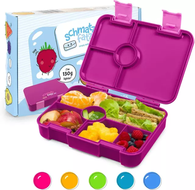 Schmatzfatz Brotdose Kinder Mit Fächern, BPA Frei Lunchbox Kinder, Bento Box Kin