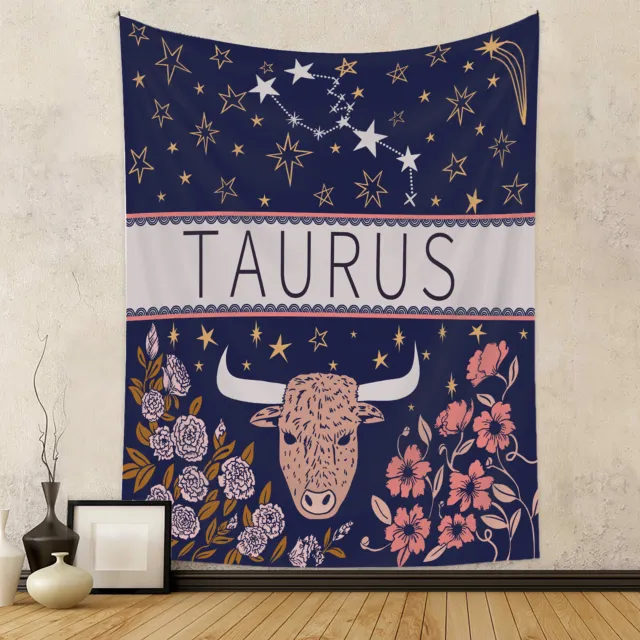 Zodiac Constellation Tapestry Taurus Wall Hanging Background Home Decor