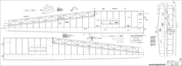 DISCO GORRIÓN A. Velero (ancho 3800 mm). Plano de construcción de modelos RC 3