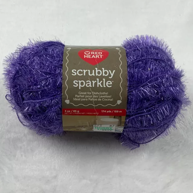 Red Heart Scrubby Sparkle Purple Grape Type 4 174 yds New