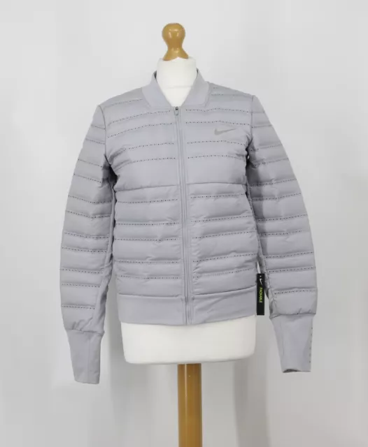 Nike Run Aeroloft Womens Wolf Grey Running Jacket Uk S Rrp £170