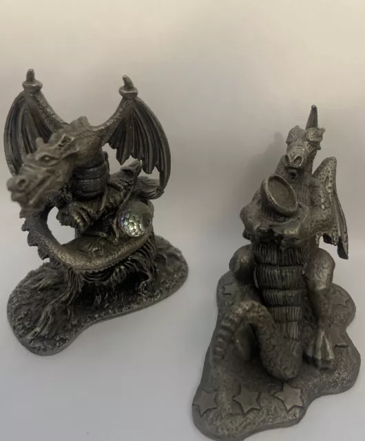 Myth & Magic The Sleepy Dragon 3072 Mark Locker & Dragon Of Forest WAPW Pewter 2