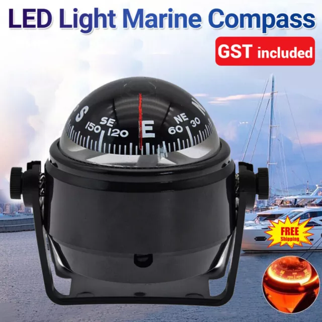 2PC Pivoting Sea Marine Compass with Mount for Boat Caravan Truck Car Navigation