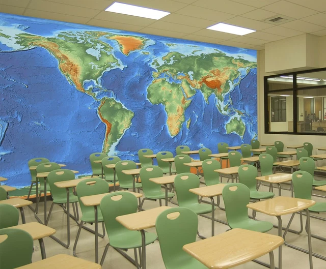 3D BLUE EARTH 32531NAO World Map Wallpaper Mural Removable Self