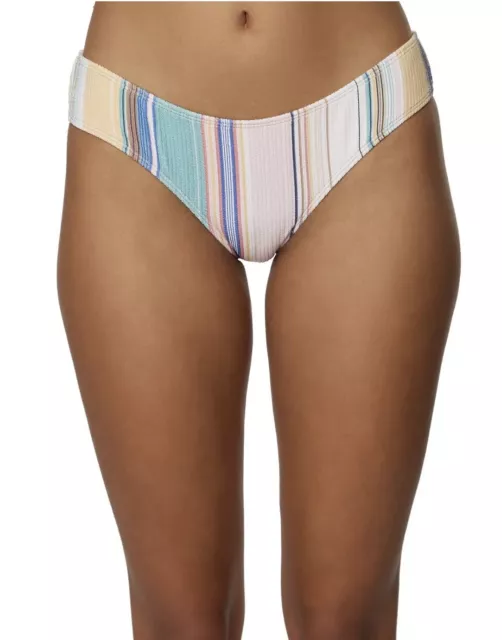 MSRP $40 Oneill Womens Swim Baja Stripe Matira Cheeky Bikini Bottom Size Large