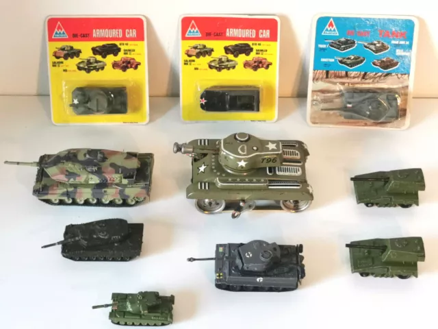 AUSWAHL PANZER Tank Army Militär Vehicle Die Cast Tiger Leo Gama vintage Rarität