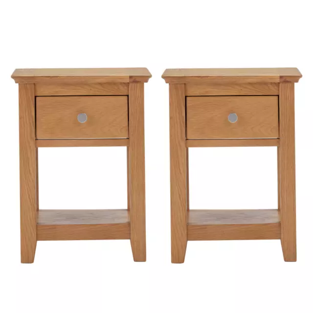 Pair of Compact Oak Side Table | Nightstand/Lamp Table | Bedside Cabinet