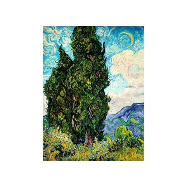 Vincent Van Gogh Cypresses Vintage Print-FREE US SHIPPING