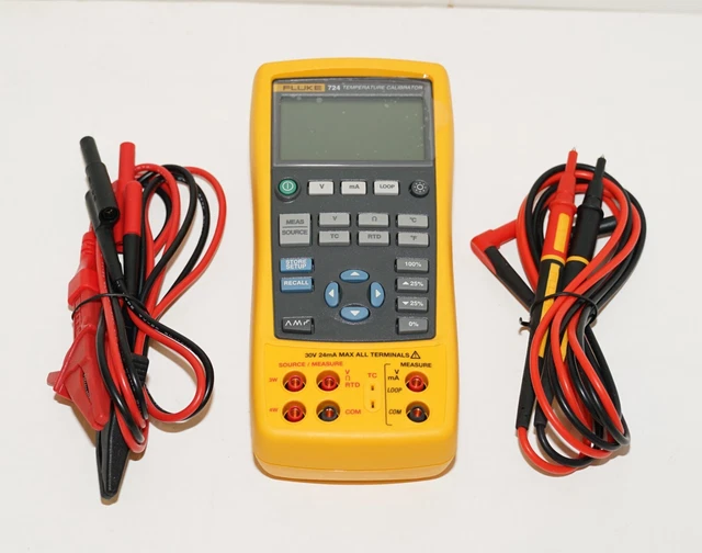 FLUKE 724 HIGH Accuracy Temperature Calibrator Mv Ma Volt Probes New
