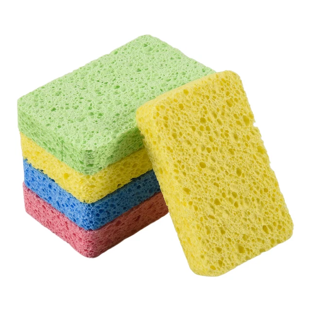 Lot De 5 Éponges De Cuisine Darmlly - Cellulose Sans Rayures - Multi-couleurs - Pour Vaisselle Et Surfaces Délicates