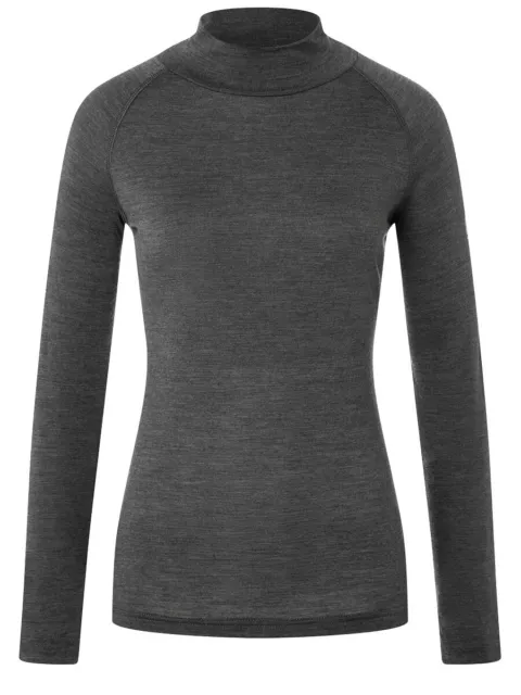 Super.Natural - W Base Turtle Neck 175 pirate grey XS Damen Merino Funktionsshir