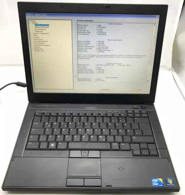 DELL Latitude E6410 (PP27LA)*Notebook *OHNE RAM & HDD*Für Ersatzteil DEFEKT#N127