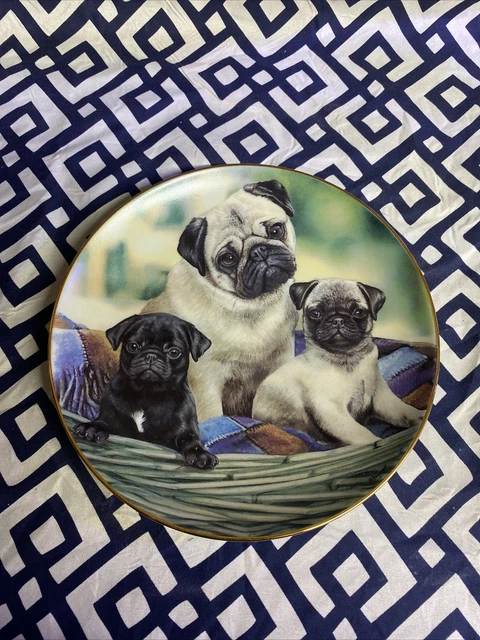 Danbury Mint Cozy Trio Pug Plate