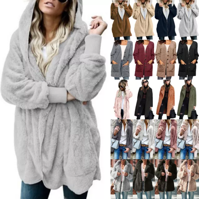 Comfort Fluffy Lady Coat Teddy Bear Jacket Fleece Baggy Coat Cardigan Outwear.~,